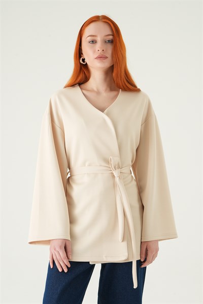 Taş Kuşaklı Geniş Kol Kimono 3068A