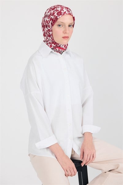 Vişne Desenli Eşarp 5695
