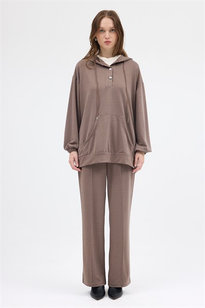 Vizon Cepli Kapüşonlu Tunik Pantolon Takımı 8105A