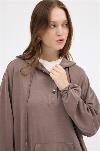 Vizon Cepli Kapüşonlu Tunik Pantolon Takımı 8105A