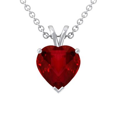 Gümüş Kalp Yakut Kolye