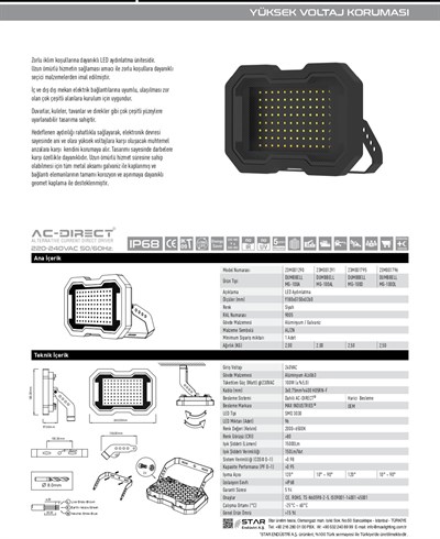 Dumbbell MG Serisi Led Projektör IP68