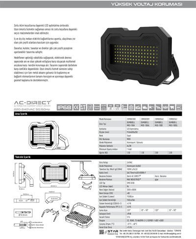 Dumbbell MG Serisi Led Projektör IP68