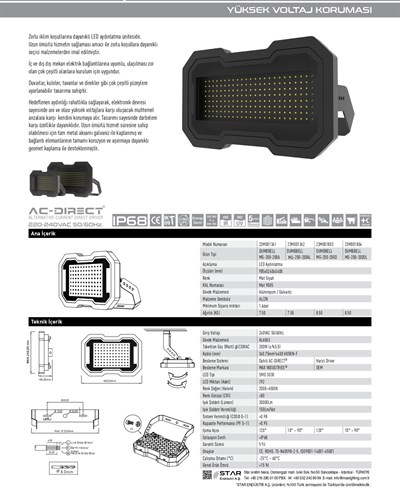 Dumbbell MG Serisi Led Projektör IP68