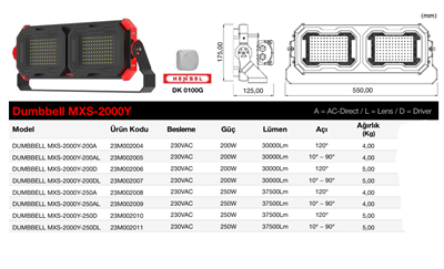 DUMBBELL MXS Serisi Led Projektör IP68