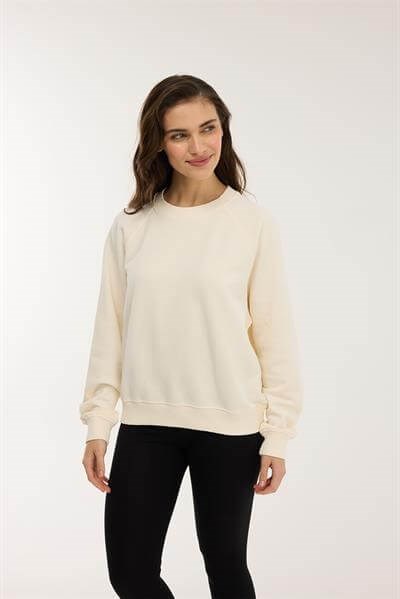 %100 Organik Pamuk Sweatshirt / Ekru
