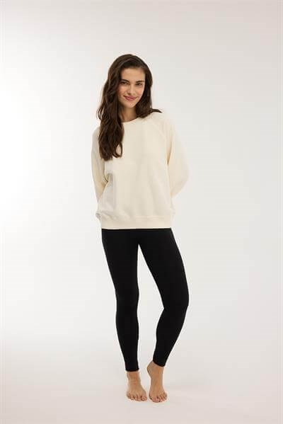 %100 Organik Pamuk Sweatshirt / Ekru
