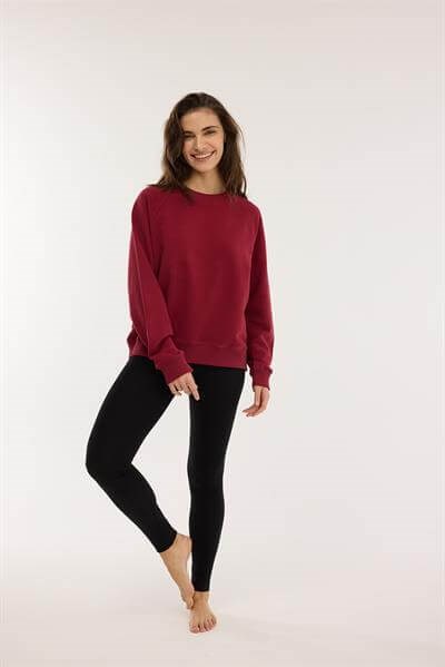 %100 Organik Pamuk Sweatshirt / Vişne