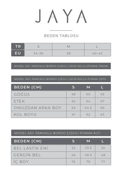 %100 Pamuklu Çizgili Gömlek Pijama Takımı / Bordo