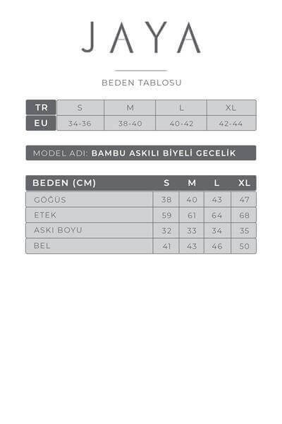 Bambu Askılı Biyeli Gecelik / Siyah
