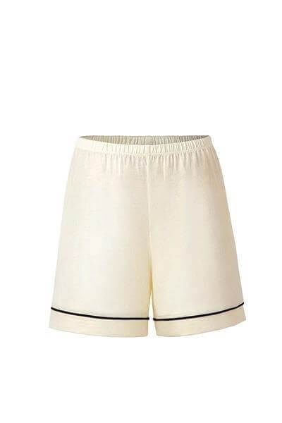 Bambu Şortlu Pijama Takımı / Krem
