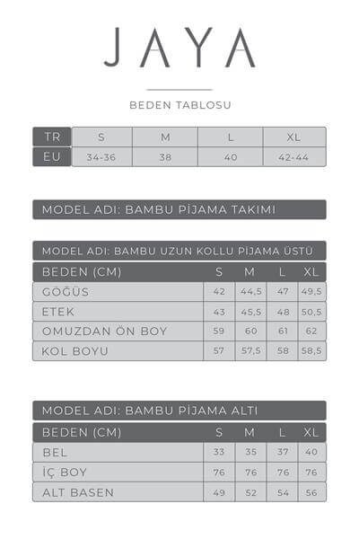 Bambu Uzun Kollu Pijama Takımı / Kahverengi