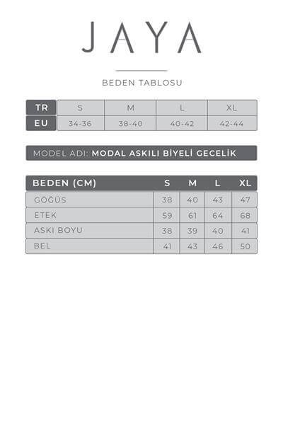 Modal Askılı Biyeli Gecelik / Krem