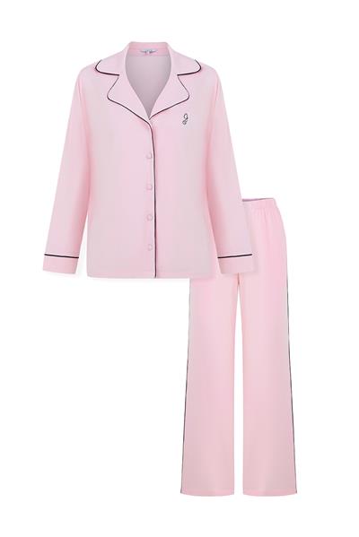 Modal Biyeli Cepli Pijama Takımı / Pembe