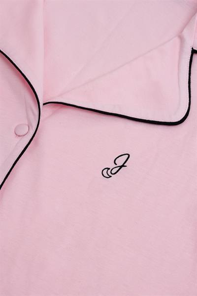 Modal Biyeli Cepli Pijama Takımı / Pembe