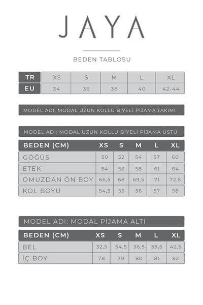 Modal Biyeli Uzun Kollu Pijama Takımı / Siyah 