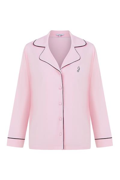 Modal Biyeli Cepli Pijama Takımı / Pembe