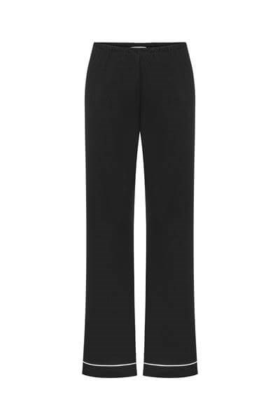 Modal Biyeli Uzun Kollu Pijama Takımı / Siyah 