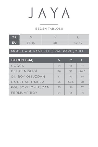 Pamuklu Kapüşonlu Eşofman Üstü / Siyah