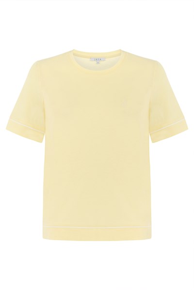 Pamuklu Kısa Kollu Pijama Takımı / Sarı