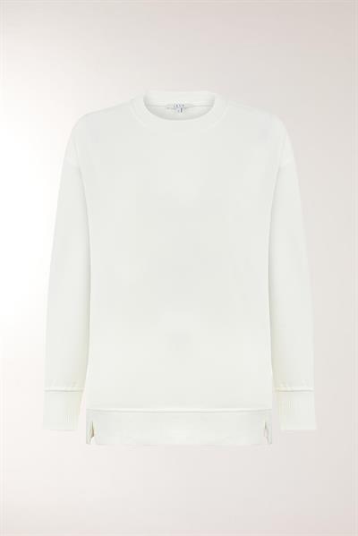 Pamuklu Sweatshirt / Beyaz