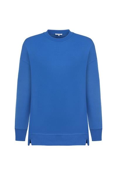 Pamuklu Sweatshirt / Mavi