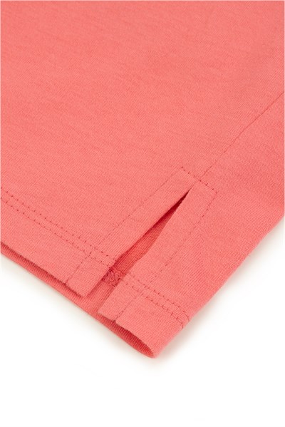 Pamuklu V Yaka Kısa Şortlu Pijama Takımı / Mercan 