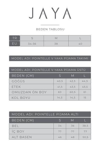 Pointelle V Yaka Pijama Takımı / Krem