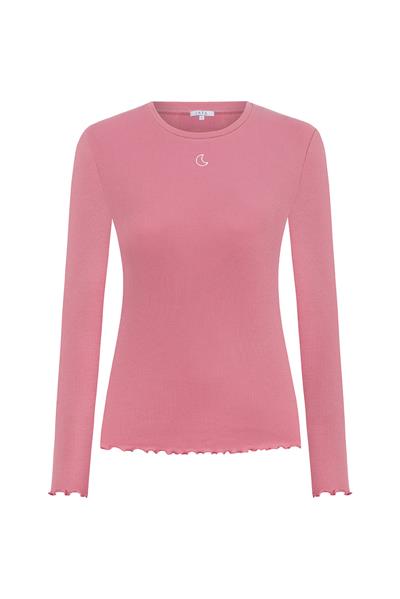 Ribana Uzun Kollu Şortlu Pijama Takımı / Pembe