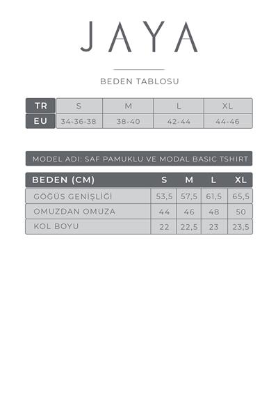 Saf Pamuklu ve Modal Basic Tişört / Beyaz