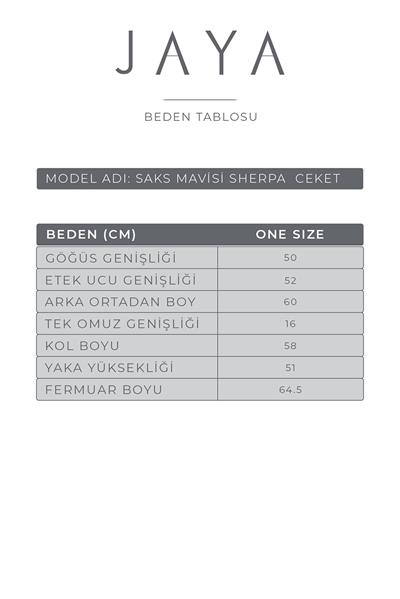 Yün Sherpa Fermuarlı Ceket / Saks Mavisi