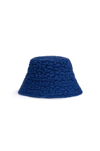 Yün Sherpa Şapka - Çanta Set / Saks Mavisi