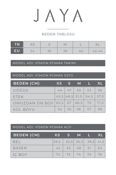 Viskon Kalp Desenli Biyeli Pijama Takımı / Beyaz