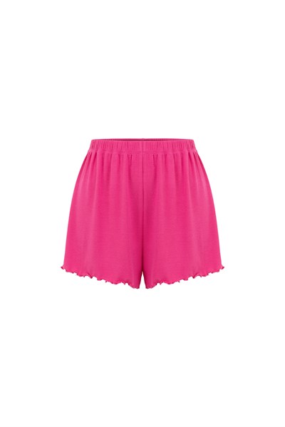 Viskon Ribana Kısa Şortlu Pijama Takımı / Pembe