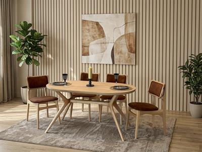 Luca Oval Ahşap Masa Takımı