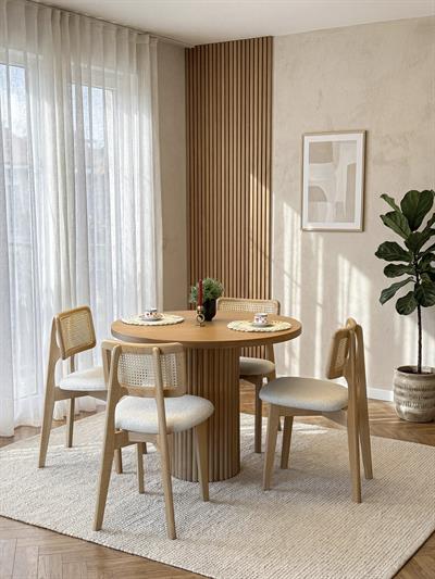 Nova Yuvarlak Ahşap Masa Takımı 100x100cm