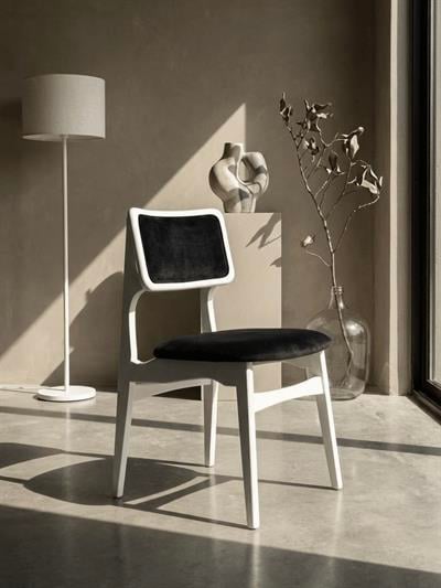 Pera Antrasit Döşemeli Beyaz Sandalye