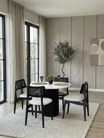 Riva Yuvarlak Ahşap Masa Takımı 100x100cm