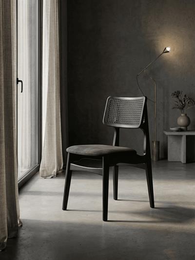 Vega Antrasit Döşemeli Siyah Hasırlı Sandalye