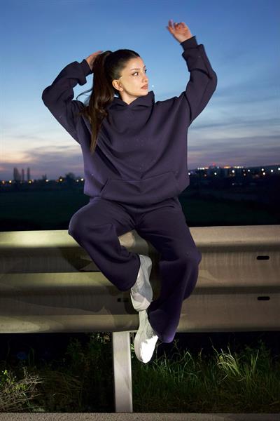 Simli İndigo Sweatshirt