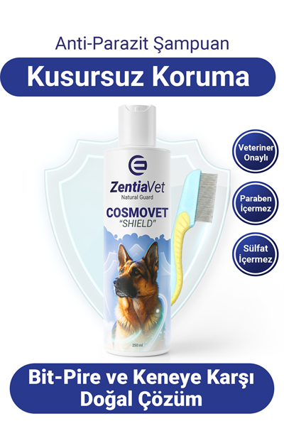 Bit Tarağı Hediyeli Bit Arındırıcı Köpek Şampuanı, Bit Pire Parazit Kene Önleyici Köpek Şampuan