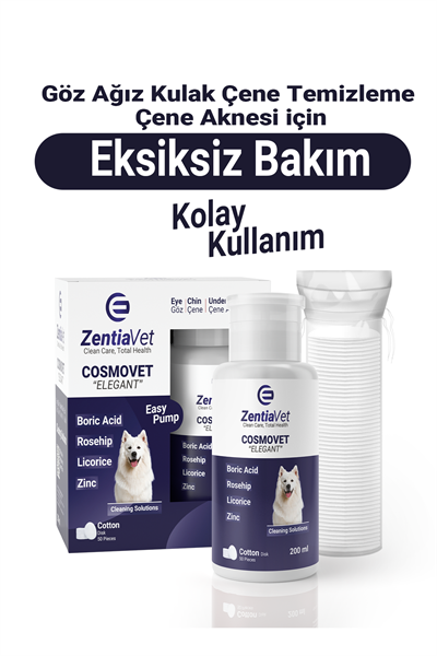 COSMOVET ELEGANT 200 ML Köpek Göz-Çene-Çene  Altı ve Kulak Bakım Temizleme Solüsyonu 