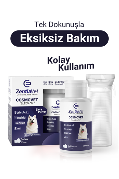 COSMOVET ELEGANT DOG Göz-Çene-Çene  Altı ve Kulak Bakım Temizleme Solüsyonu