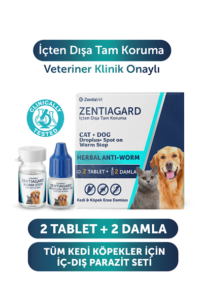 Kedi Köpek İç Dış Anti Parazit Uzaklaştırıcı Bitkisel Damla Ödül Seti Kedi Bit Pire Kene Giderici