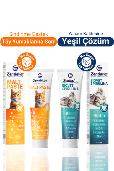 Malt Paste ve Biovet Kedi Maltı Macun Kedi Tüy Döküm Dökülme Önleyici Kedi Vitamini Detoks Etkili 100 gr