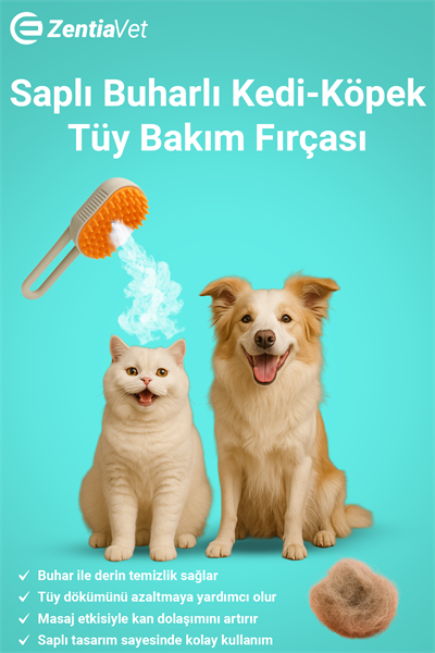 Saplı Buharlı Kedi Tarağı, Buharlı Kedi & Köpek Yıkama Fırçası Tarağı Yumuşak Silikonlu