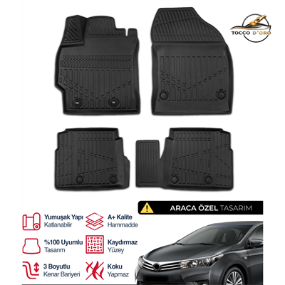 Toyota Corolla 3D Pro Havuzlu Paspas 2013-2018