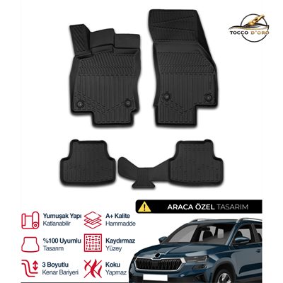 Skoda Karoq 3D Plus Havuzlu Paspas 2018+