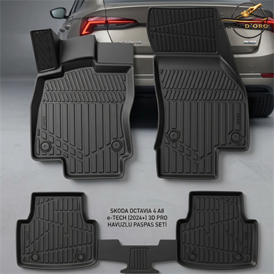 Skoda Octavia 4 A8 e-Tech 3D Pro Havuzlu Paspas 2024+