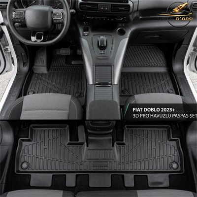 Fiat Doblo 2023+ 3D Pro Havuzlu Paspas Seti - A Kalite Kokusuz